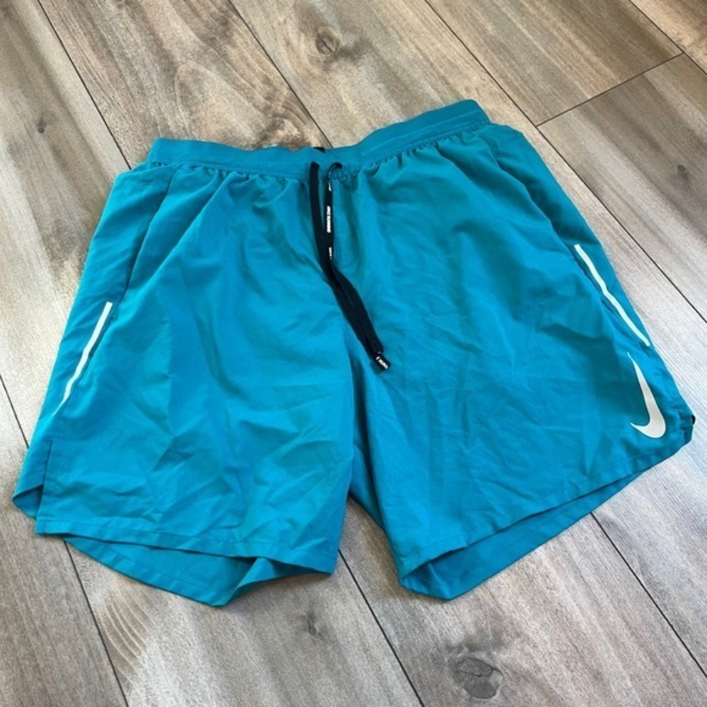 Nike Mens Dri-FIT Running Shorts Teal Blue 7 Inch Inseam Medium‎ Bin O-34